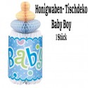 Baby Boy Babyflasche, Honigwaben-Tischdeko, Centerpiece zu Babyparty, Geburt und Taufe eines Jungen