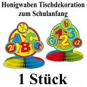 Honigwaben Tischdekoration zum Schulanfang