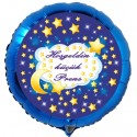 Rundluftballon in Blau "Hoşgeldin küçük Prens"