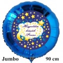 Großer Rundluftballon in Blau "Hoşgeldin küçük Prens" 90 cm
