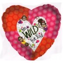 I'm WILD For You, Luftballon aus Folie mit Helium, zu Liebe und Valentinstag