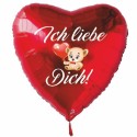 Ich liebe Dich, Herzluftballon mit Luftballon-Bärchen, inklusive Helium