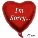 I'm Sorry... Herzluftballon aus Folie, Rot, 45 cm, ohne Helium-Ballongas