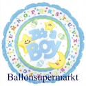 It´s a Boy, Luftballon aus Folie, Es ist ein Junge, Jumbo-Folienballon mit Helium