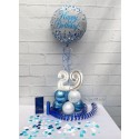 Partydeko-Set zum 29. Geburtstag in Blau uns Silber, Happy Birthday
