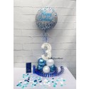 Partydeko-Set zum 3. Geburtstag in Silber-blau, Happy Birthday