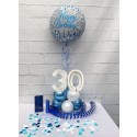 Partydeko-Set zum 30. Geburtstag in Blau und Silber, Happy Birthday