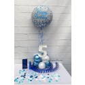 Partydeko-Set zum 5. Geburtstag in Silber-Blau, Happy Birthday