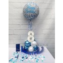 Partydeko-Set zum 8. Geburtstag in Blau und Silber , Happy Birthday