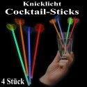 Knicklicht Cocktail-Sticks, 4 Stück, bunt