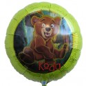 Bär Koda Luftballon, Folienballon mit Ballongas, Bärenbrüder