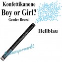 Konfettikanone Boy or Girl, Gender Reveal Partydekoration, hellblau