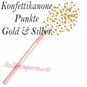 Konfettikanone Punkte in Gold und Silber