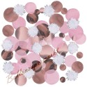 Konfetti Rose Gold Birthday mit Pompoms, Streudekoration, Partydekoration zum Geburtstag