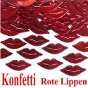 Konfetti Tisch- und Streudekoration Lippen in Rot