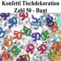 Konfetti Tischdekoration Zahl 50, bunt