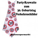 Riesen-Krawatte Verkehrsschild 30  zum 30. Geburtstag