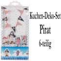 Kuchen Dekorations Set Pirat, 6-teilig