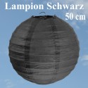 Lampion, 50 cm, Schwarz, XL