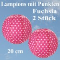 Lampions Fuchsia, mit weißen Punkten, 20 cm, 2 Stück