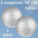 Lampions, 30 cm, Silber, 2er Set