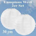 Lampions Weiß, 30 cm, 2 Stück
