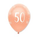 Luftballons, Latexballons Rosegold 50 zum 50. Geburtstag, 6 Stück