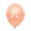 Luftballons, Latexballons Rosegold 70 zum 70. Geburtstag, 6 Stück