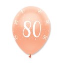 Luftballons, Latexballons Rosegold 80 zum 80. Geburtstag, 6 Stück