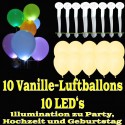 LED-Luftballons, Vanille, 10 Stück