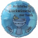 Luftballon zur Taufe eines Jungen. Herzliche Glückwünsche zur Taufe. Ballon mit Ballongas Helium