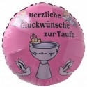 Luftballon zur Taufe eines Mädchens. Herzliche Glückwünsche zur Taufe. Ballon mit Ballongas Helium