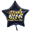 Silvester-Sternballon aus Folie, 2022 "Happy New Year" mit Helium gefüllt