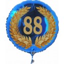 Luftballon aus Folie mit Helium, Zahl 88 im Lorbeerkranz, zu Geburtstag, Jubiläum und Jahrestag