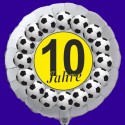 Luftballon aus Folie mit Helium, 10. Geburtstag, Fußball