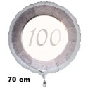 Riesiger Luftballon aus Folie zum 100. Jubiläum, Silber, 70 cm, inklusive Helium-Ballongas