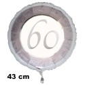 Luftballon aus Folie zum 60. Jubiläum, Silber, 43 cm, inklusive Helium-Ballongas