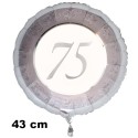Riesiger Luftballon aus Folie zum 75. Jubiläum, Silber, 70 cm, inklusive Helium-Ballongas