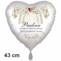 Folien-Luftballon zur Taufe mit Namen-9. Ohne Helium