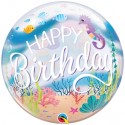 Happy Birthday Meerjungfrauen Party, Bubble Luftballon (ohne Helium)
