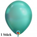 Chrome Luftballon Grün, Latex 27,5 cm Ø 1 Stück, Qualatex