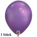 Chrome Luftballon Violett, Latex 27,5 cm Ø 1 Stück, Qualatex