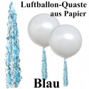 Ballonquaste Blau aus Papier