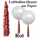 Ballonquaste Rot aus Papier