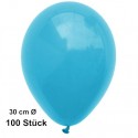 Luftballons, Latex 30 cm Ø, 100 Stück / Türkis - Gute Qualität