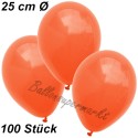 Luftballons 25 cm Ø, Orange, 100 Stück