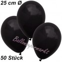 Luftballons 25 cm Ø, Schwarz, 50 Stück