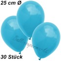Luftballons 25 cm Ø, Türkis, 30 Stück, 3 x 10