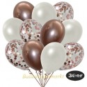 30er Luftballon-Set, 10 Roségold-Konfetti, 10 Metallic-Weiß und 10 Chrome-Roségold Luftballons