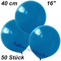 Luftballons Latex 40cm Ø, Blau, 50 Stück